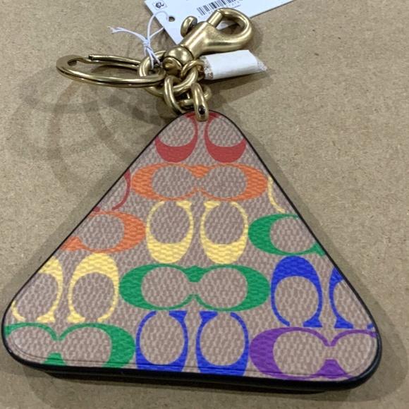 NEW Large Coach Signature Rainbow Roll With It Keyring Purse Fob Bag Cha⦠- Picture 3 of 7
